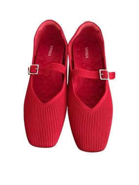 Vivaia Red Mary Jane Flats Women 10.5